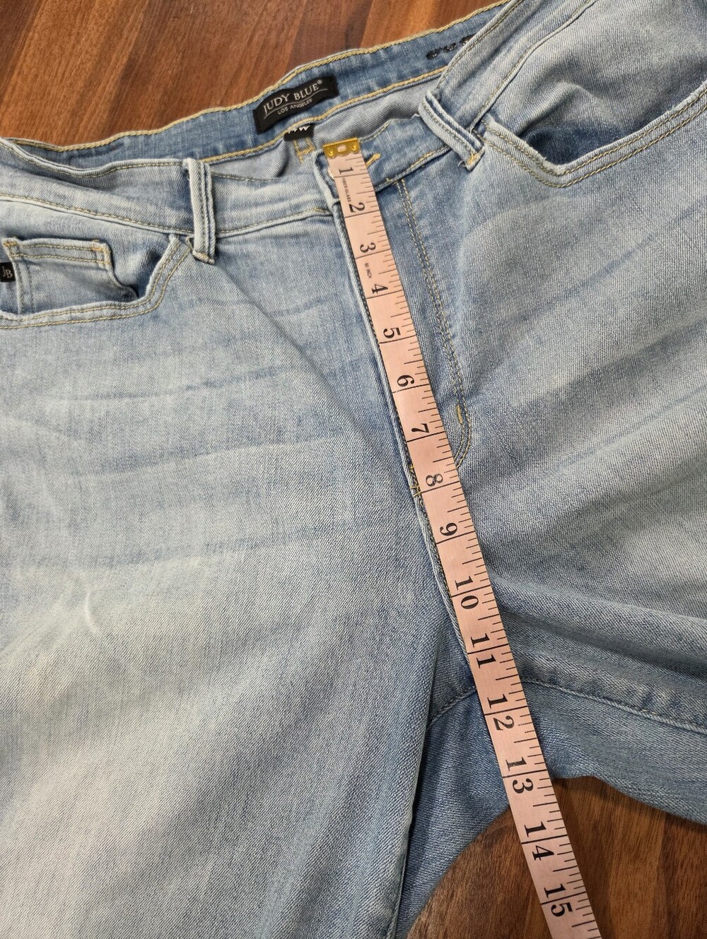 Judy Blue Light Destroy Straight Jean with Frayed Hem High Waist Size 14W - Picture 6 of 11